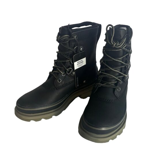 Sorel Winter Boots Lennox Street Boots Size 6 Black/Sage Waterproof New - Picture 1 of 8